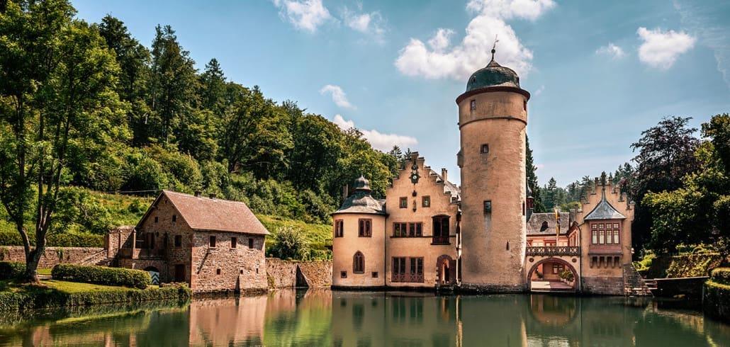 Mespelbrunn Castle is a water castle and one of the most beautiful in Germany