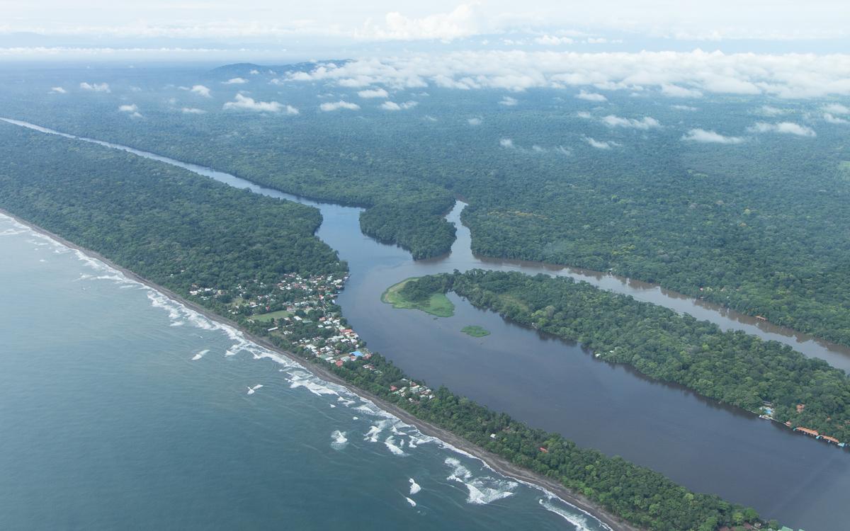 Tortuguero National Park Costa Rica from the airplane