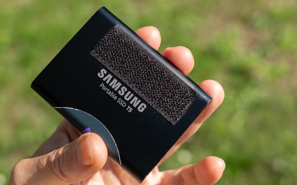 Velcro external hard drive