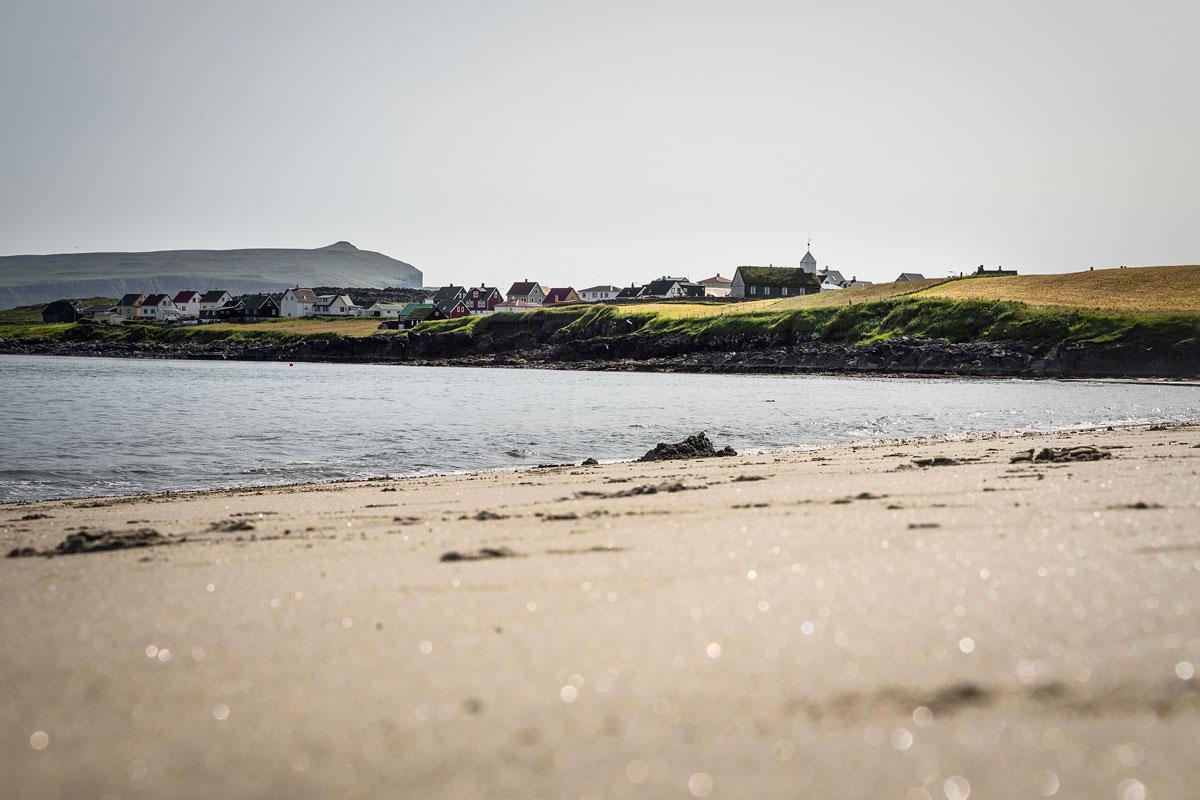 Zandduinen op het eiland Sandoy Faeröer