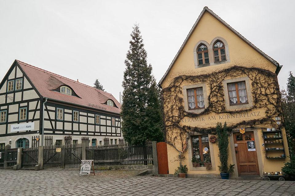 Dresden Loschwitz sloping houses
