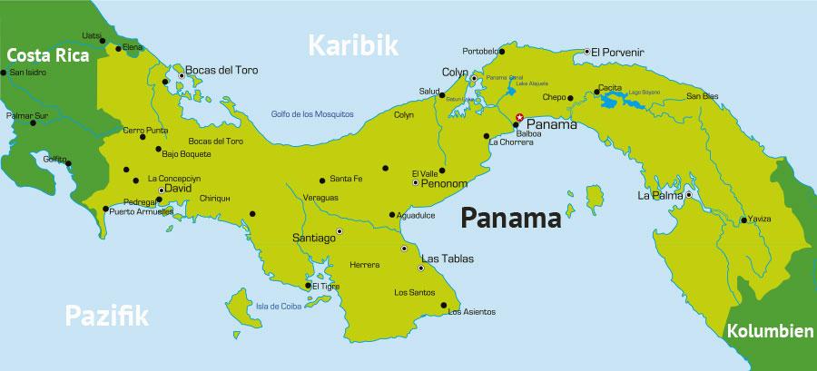 Conseils de voyage au Panama, carte du Panama
