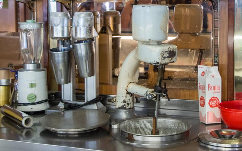 Testing gelato and panna at Giolitti