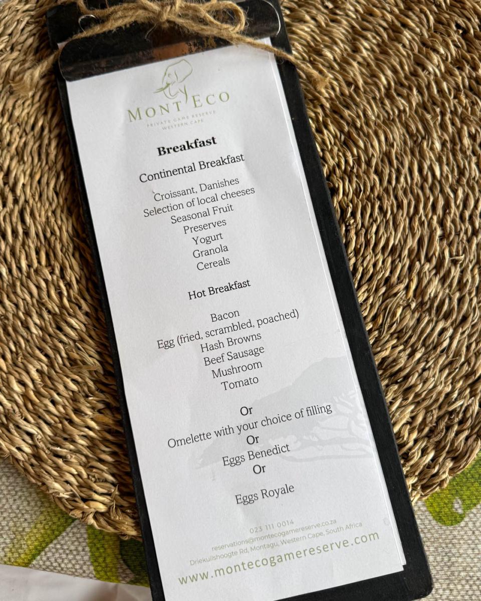 Menu du petit-déjeuner