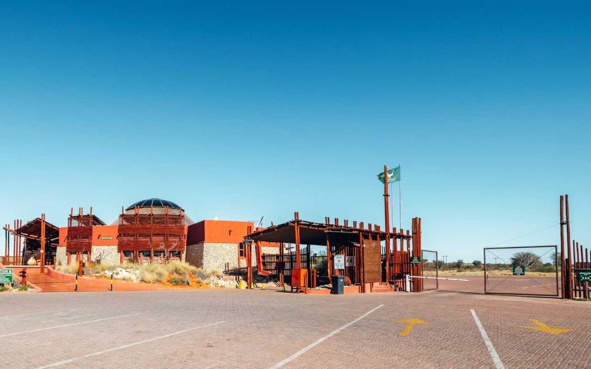 Entrance gate at Kgalagadi Transfrontier National Park in South Africa