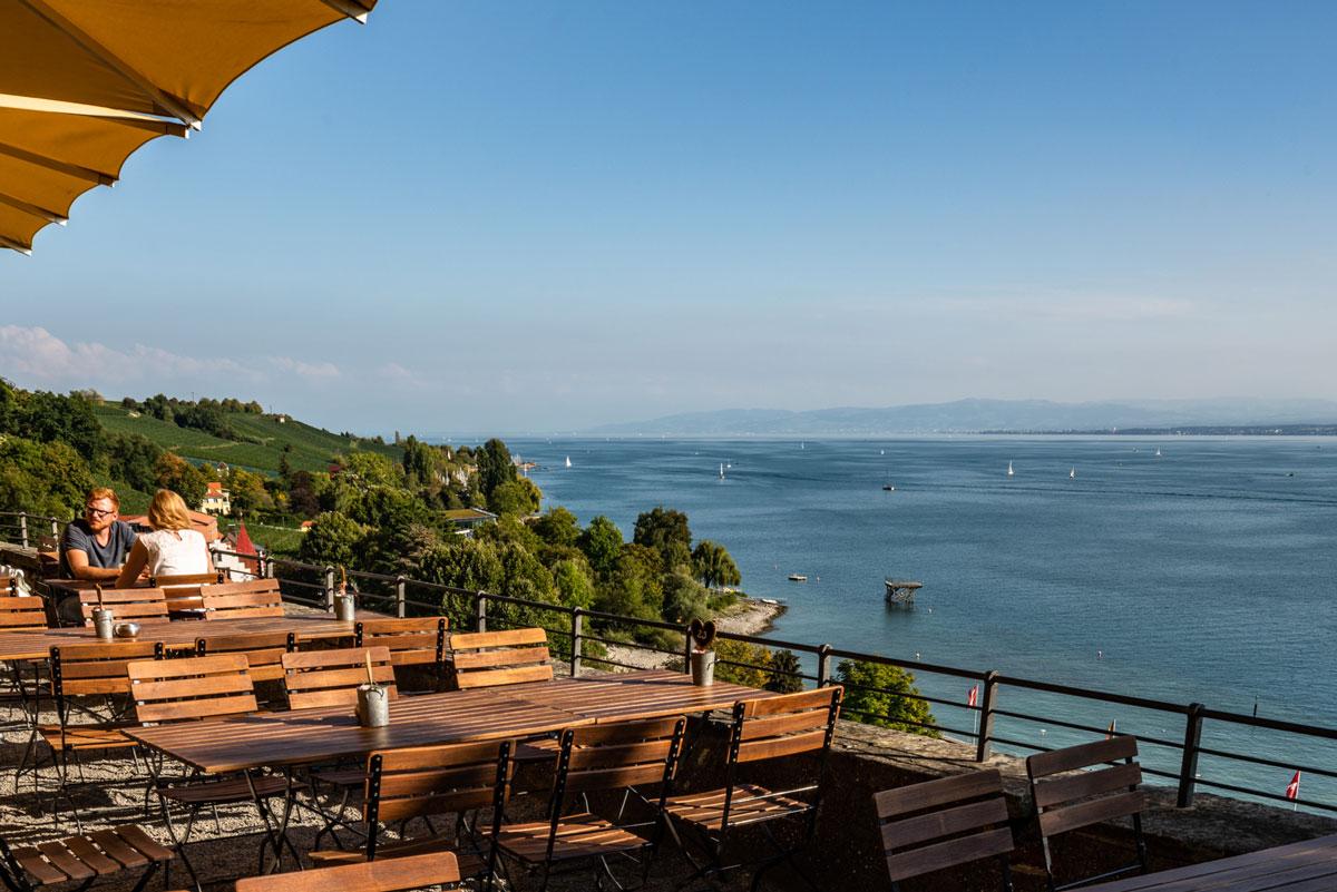 Beer garden at the State Winery Meersburg.