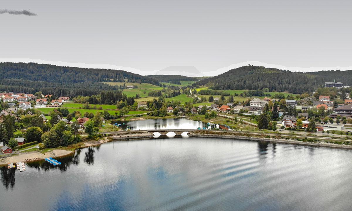 Aerial photo at Lake Schluchsee.