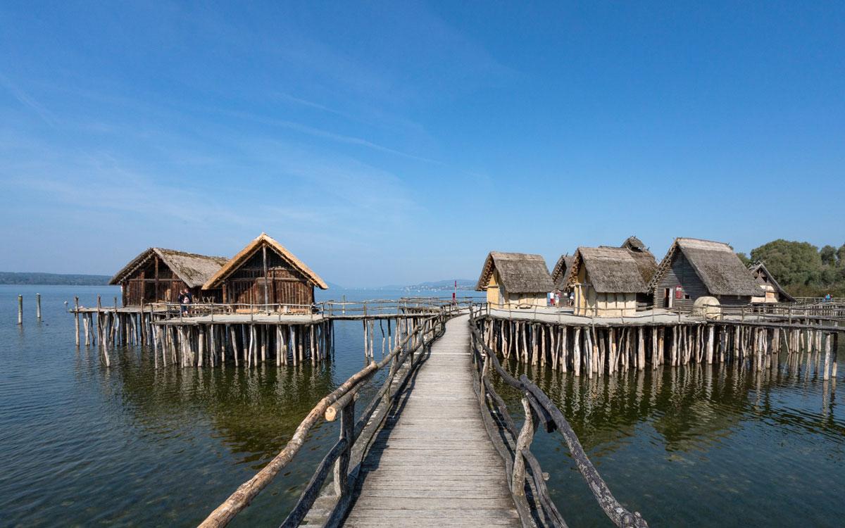 Pile dwellings in Unteruhldingen - one of the most famous highlights at Lake Constance.