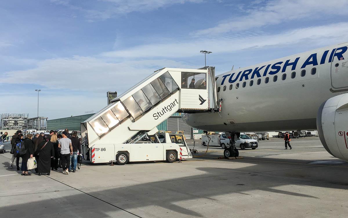 Turkish Airlines Flight in Stuttgart