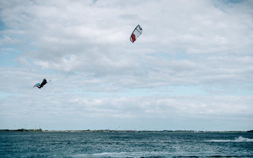 Kite surfers Island Fehmarn