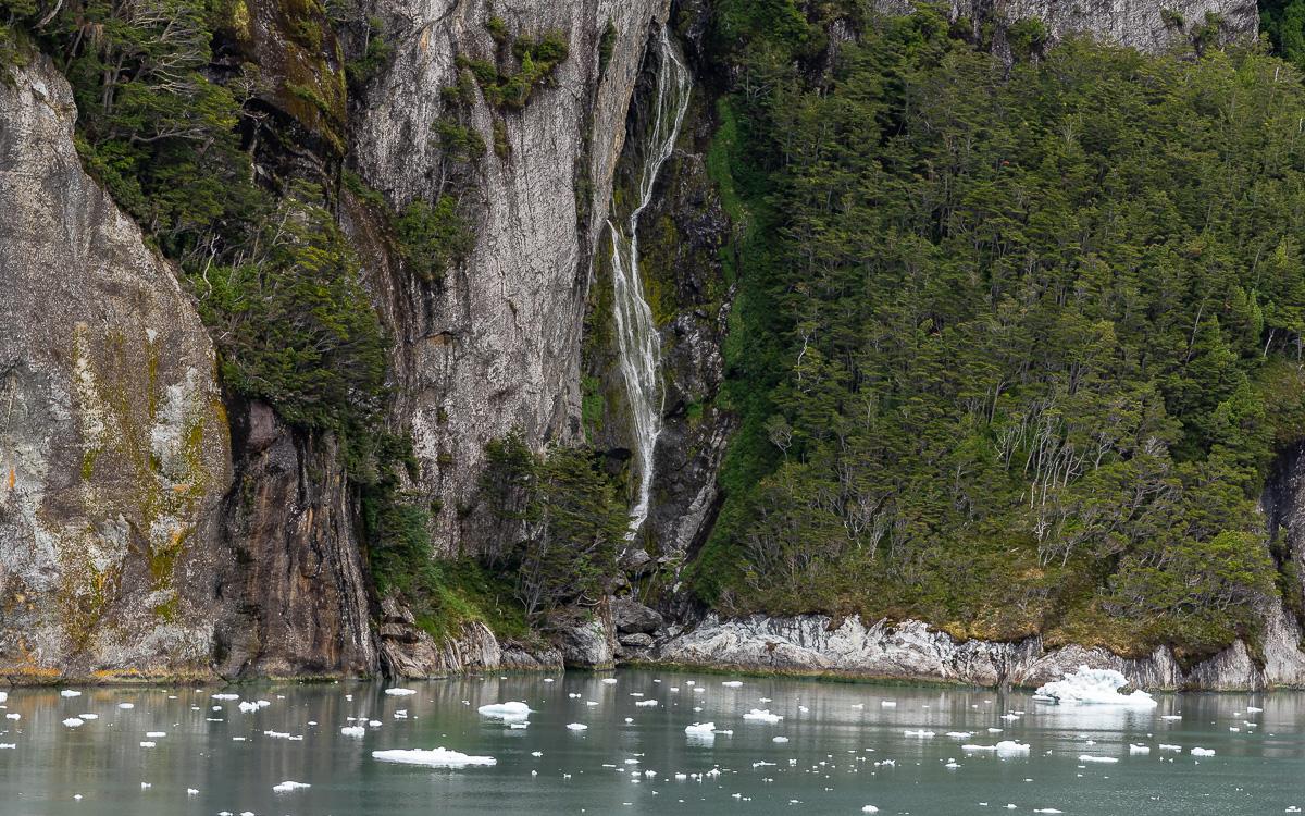 Waterfall Garibaldi Fjord Chile