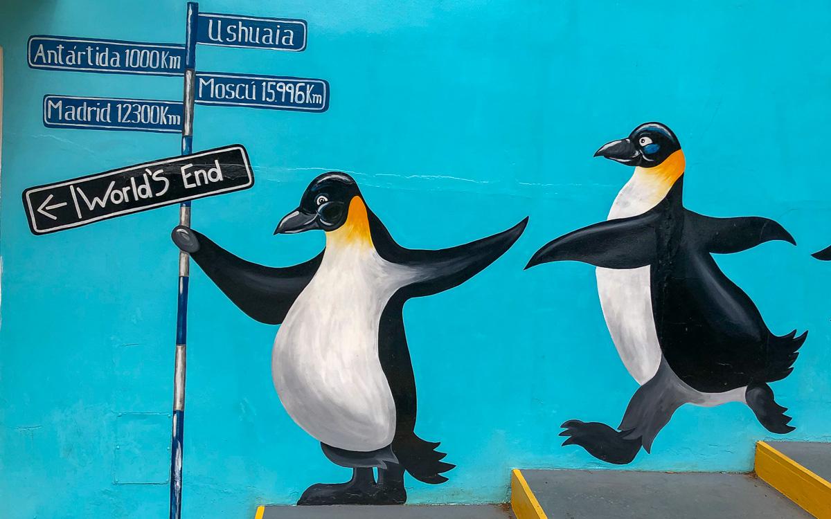 Penguin Sign in Ushuaia, Tierra del Fuego