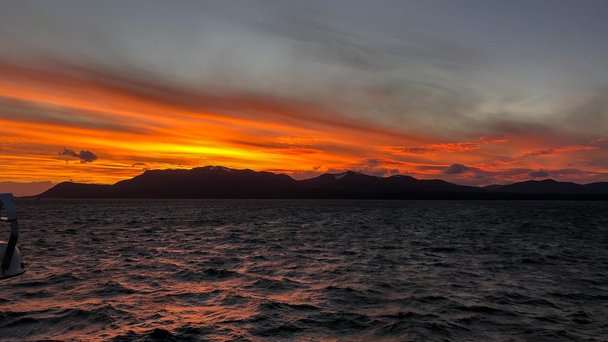 Sunset in the Fjords of Patagonia Chile