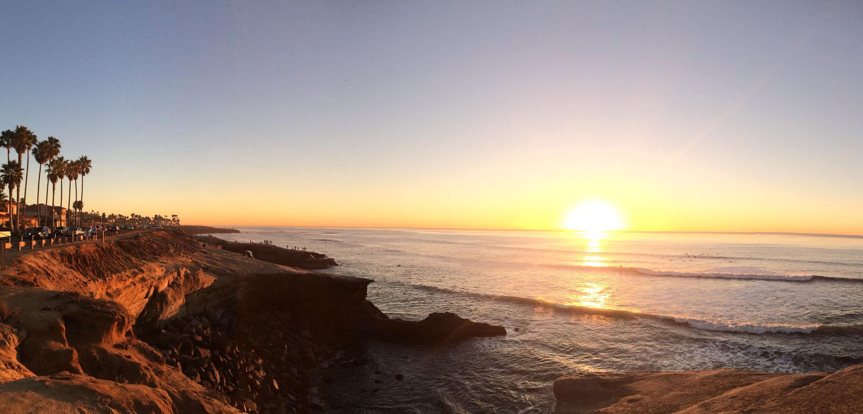 Sunset in San Diego, one of the highlights of the visit.