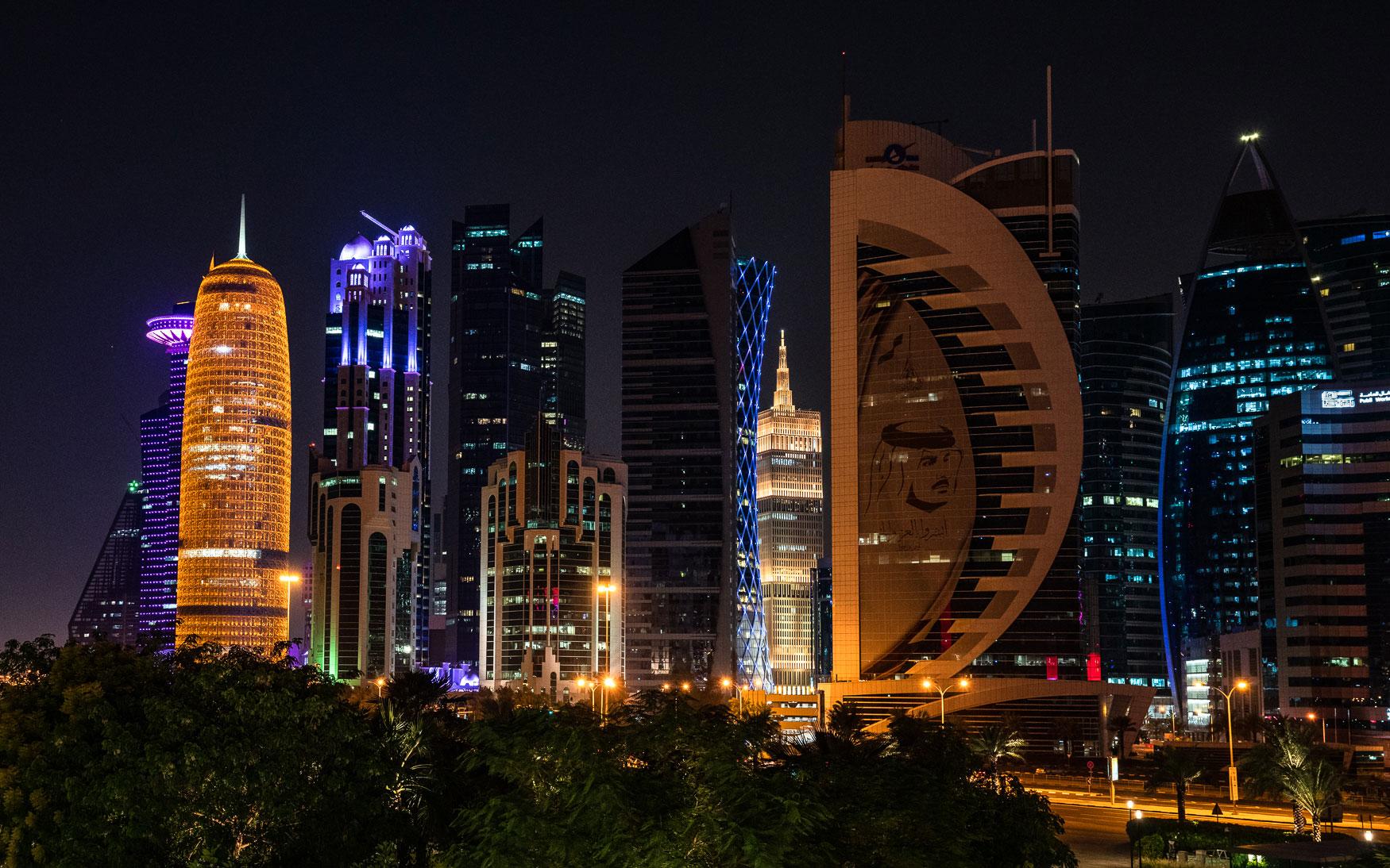 Uitzicht op Westbay in Doha