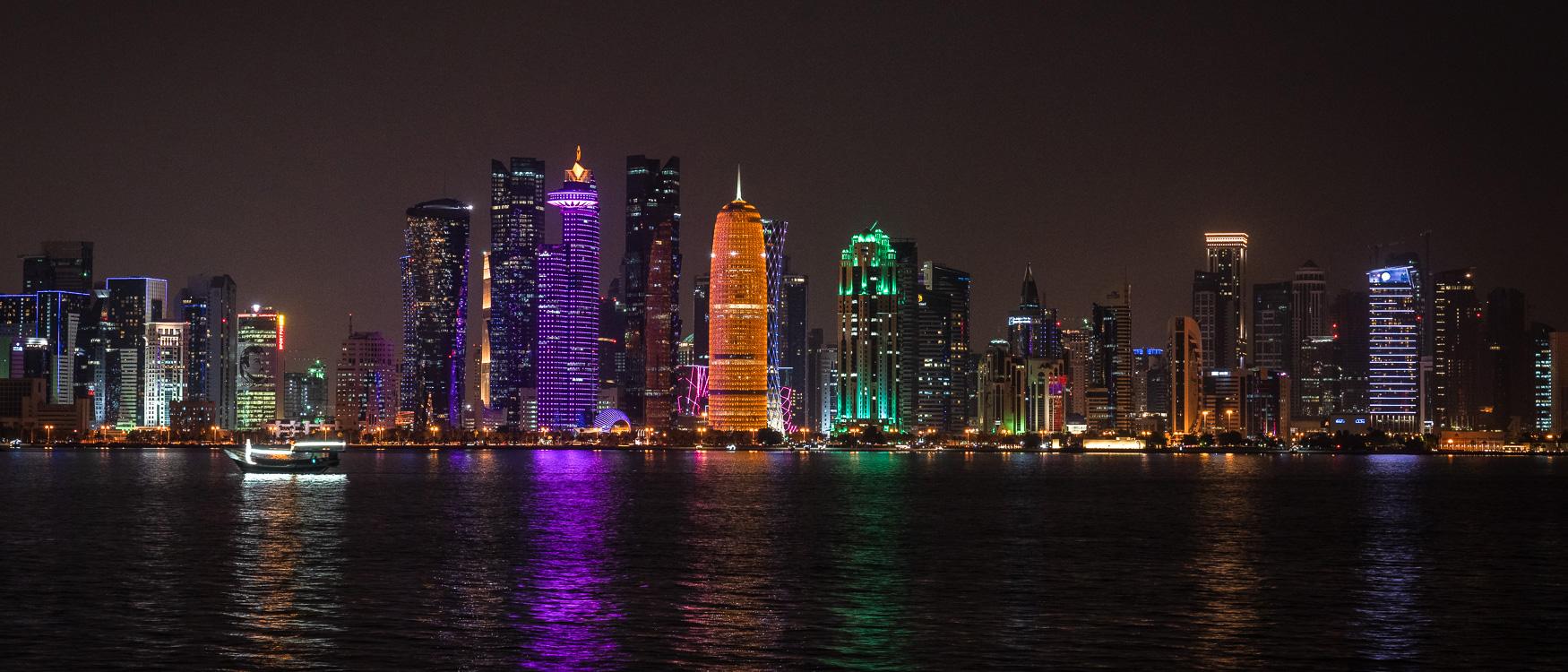 Qatar tip Doha Skyline 's nachts