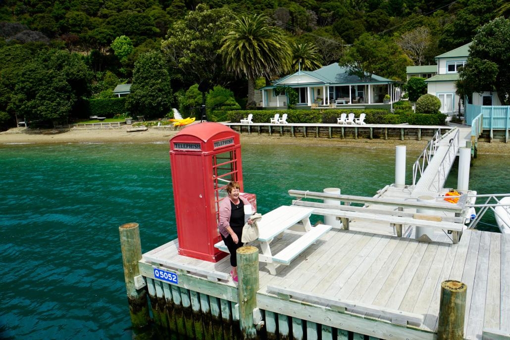 Woman receives mail in the Marlborough Sounds