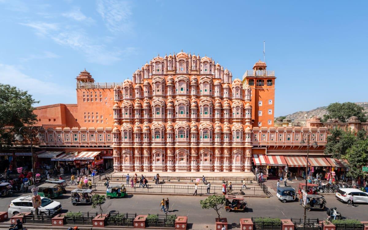 India rondreis Rajasthan hoogtepunten: Hawa Mahal in Jaipur