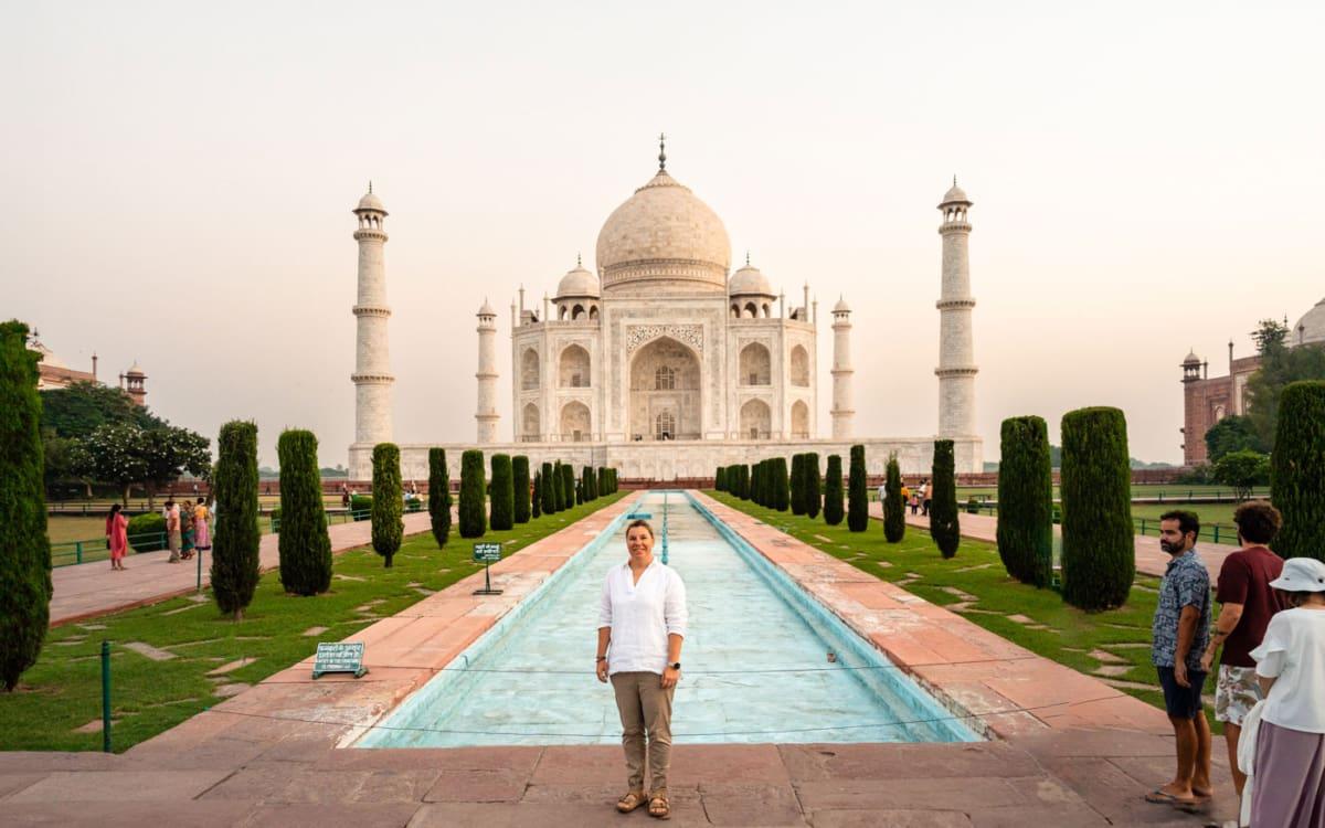 Kleding bij de Taj Mahal in India als vrouw