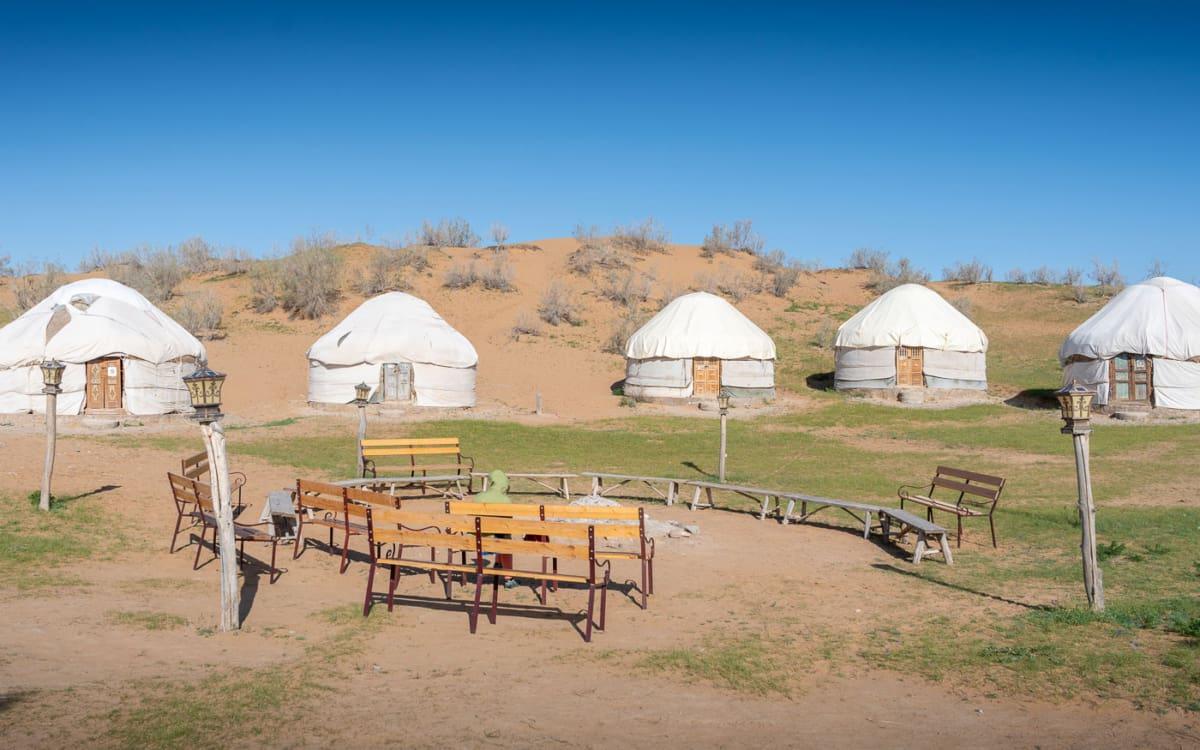 Yurt camp in the Kyzylkum Desert