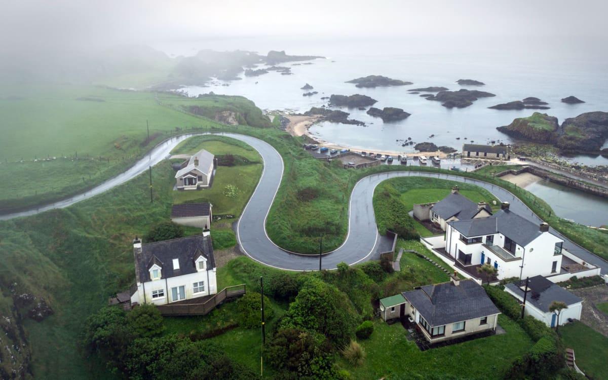 Ballintoy Harbor in Northern Ireland: In summer, it's better to park the camper outside