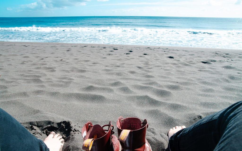 Azores island São Miguel black beach