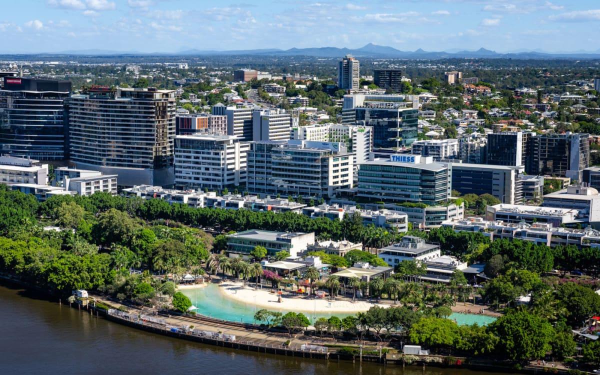 South Bank Parklands with the free Streets Beach in Brisbane