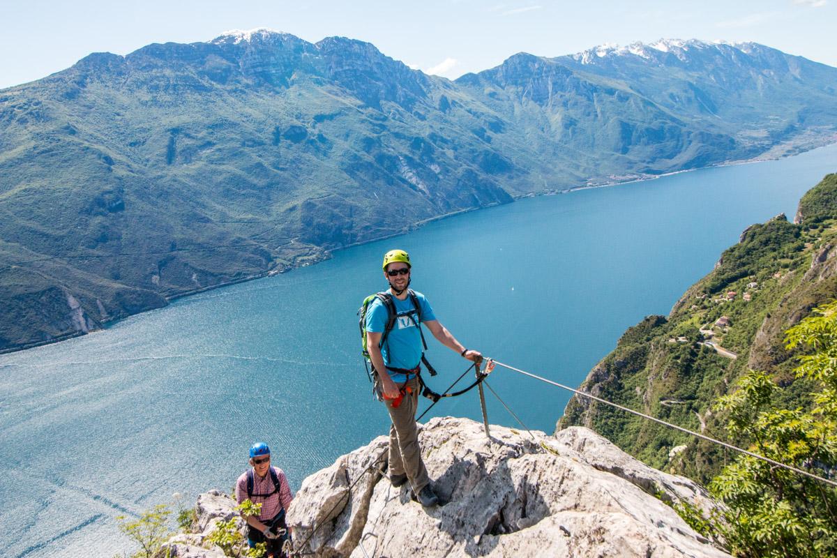 Lake Garda tips Garda Trentino via ferrata view of Monte Baldo