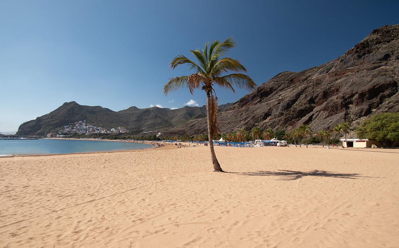Fine beach in Playa de las Teresitas in Tenerife