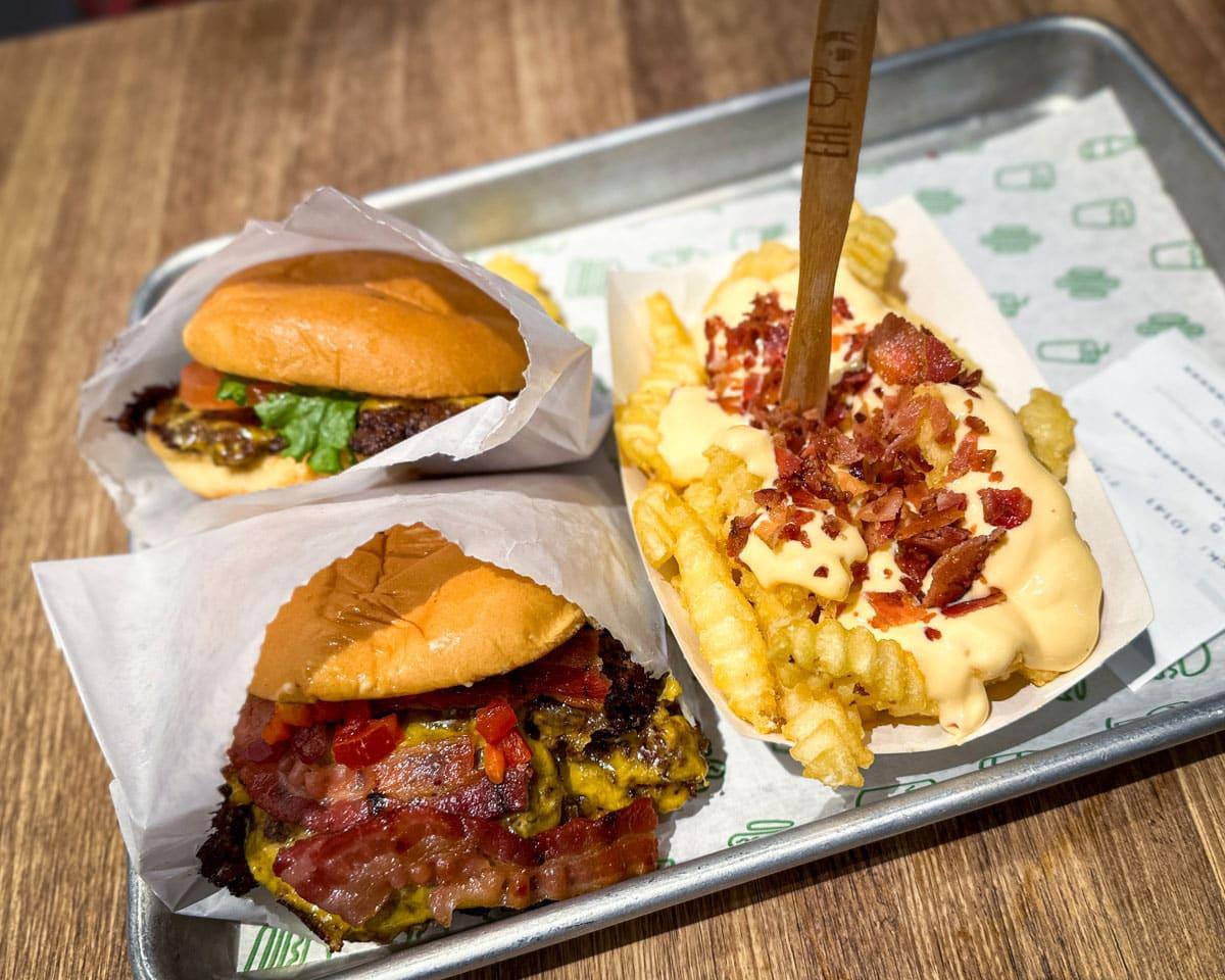 Eating burgers at Shake Shack Chicago: Never a bad choice.