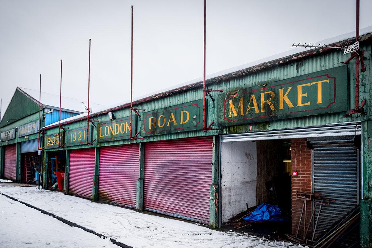 Abandoned buildings in the formerly busy area 'The Barras'