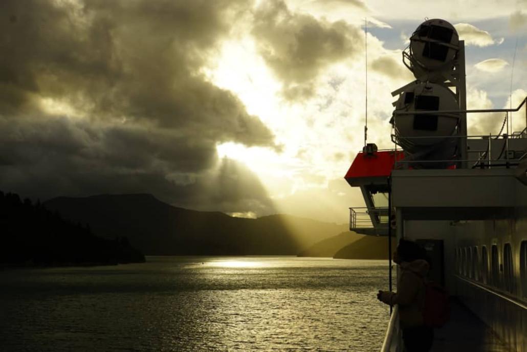 Ferry crossing in New Zealand