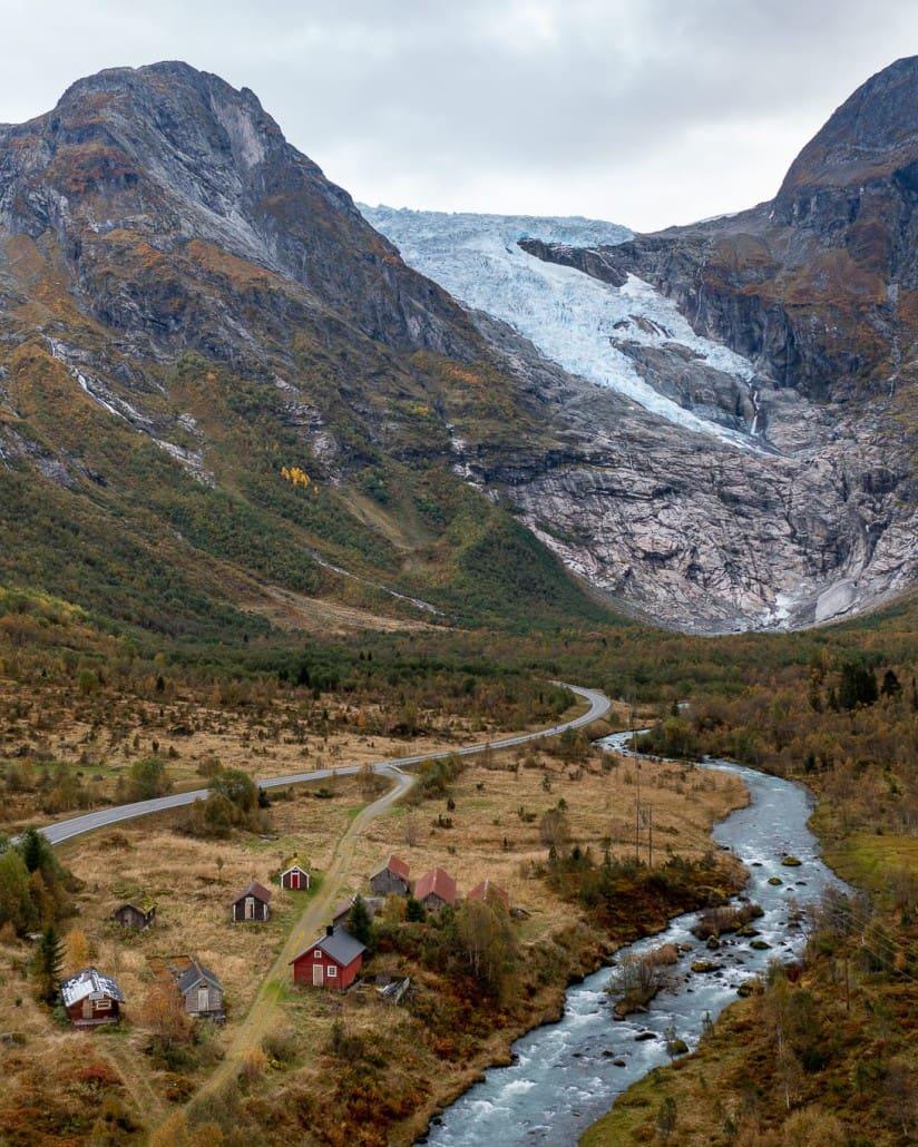 Village de glaciers Jostedalsbreen Norvège attraction