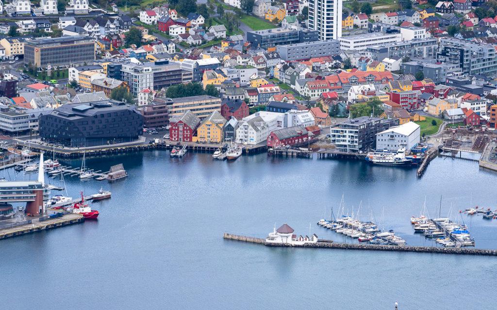 Tromsø vu d'en haut Storsteinen montagne