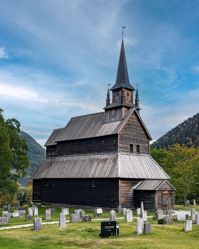 Église en bois debout à Kaupanger Norvège