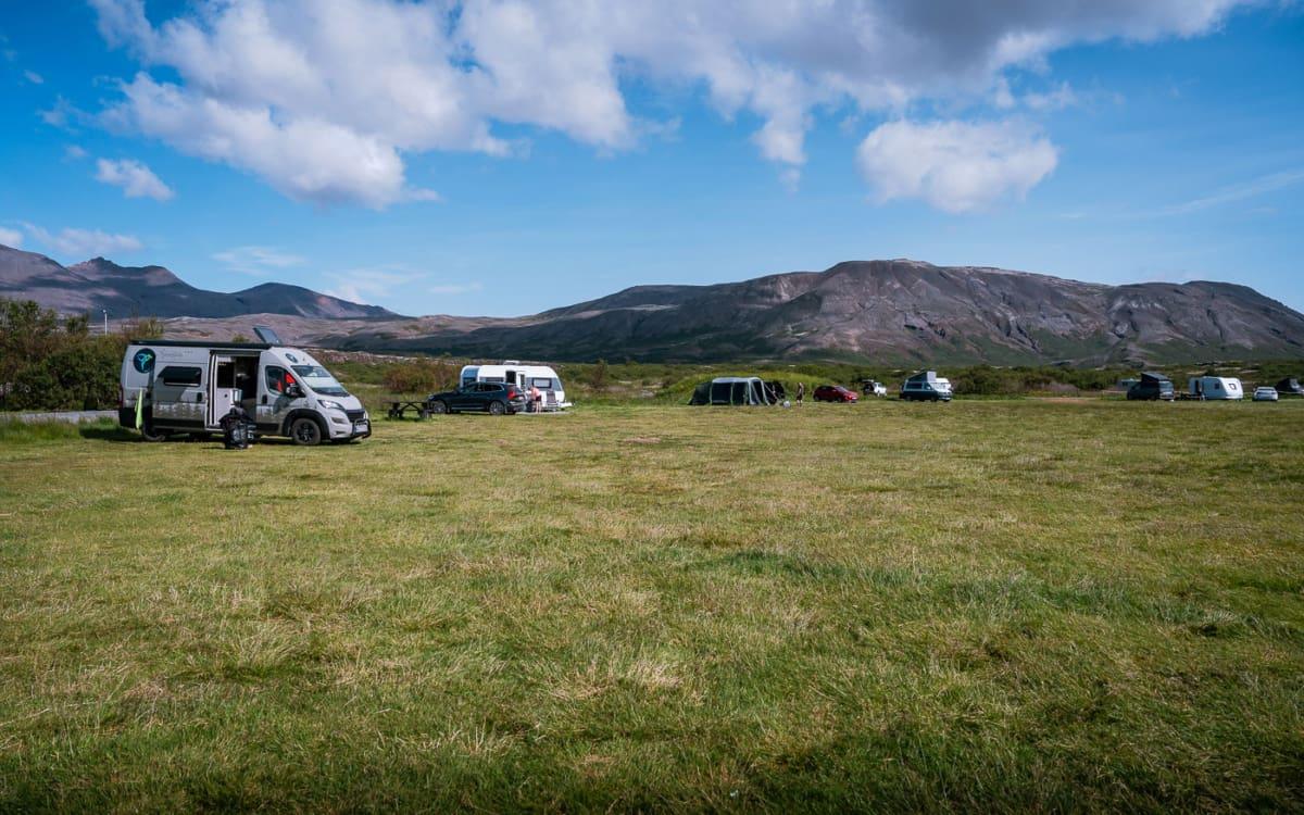Camping Thingvellir aan de Gouden Cirkel in IJsland