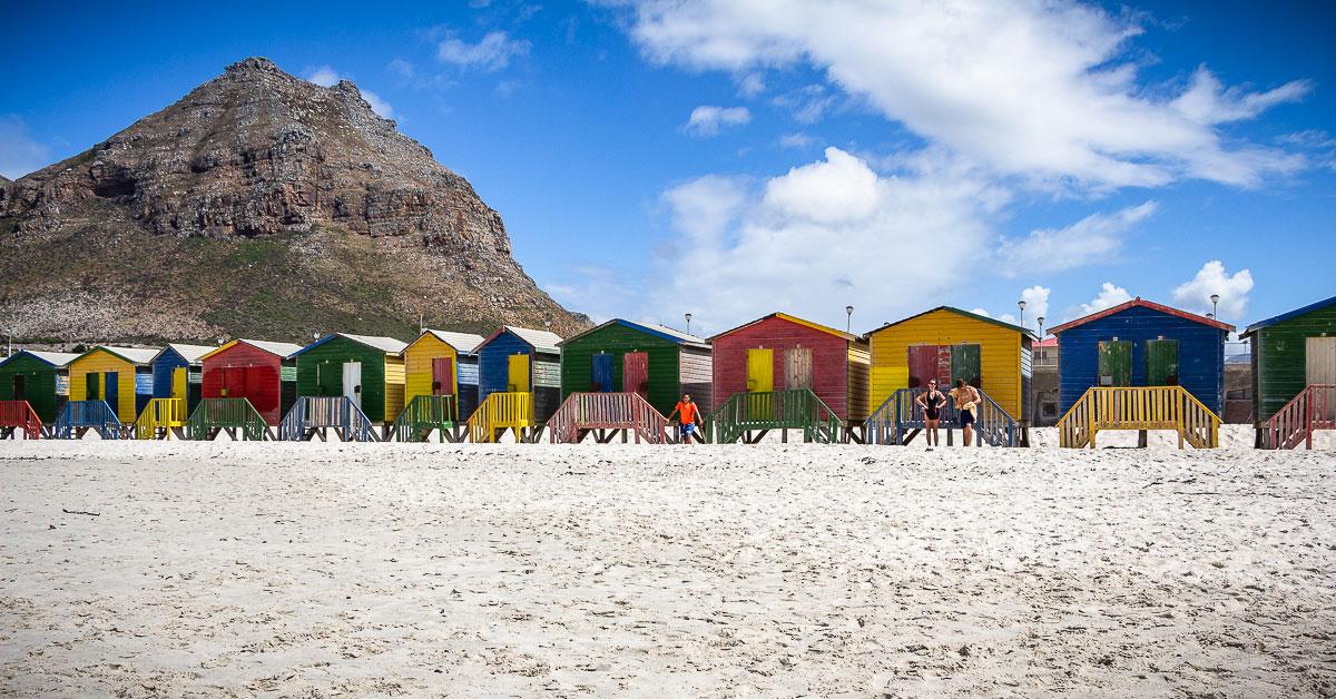 Colorful beach huts of Muizenberg