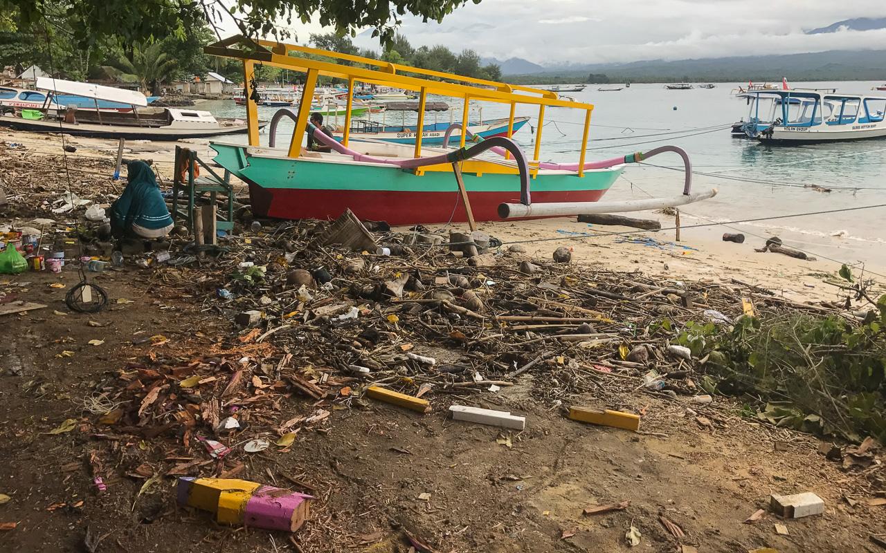 Malheureusement, tout est rempli de déchets sur les îles Gili