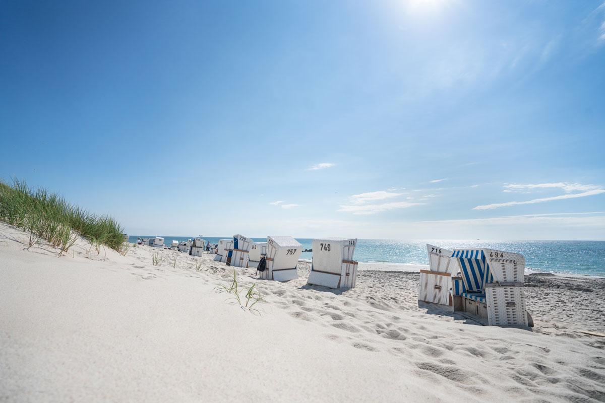 Idyllisch Weststrand in Hörnum. Foto's van Sylt