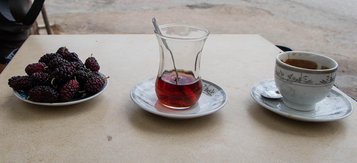 Sardes koffie-thee moerbeien
