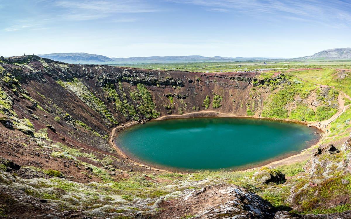 Volcanic crater crater lake Kerið