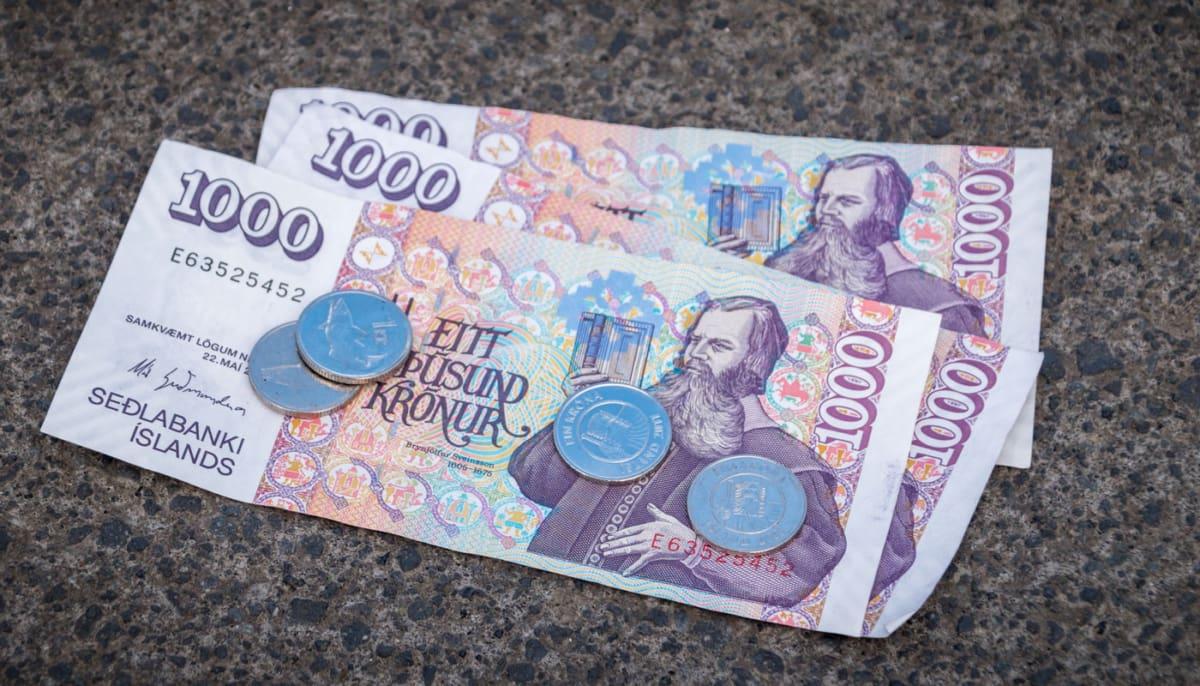 Pièces et billets couronnes islandaises