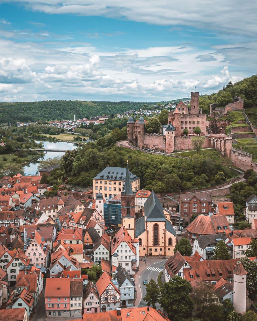 Castle Ruins and Old Town Wertheim Tauber Valley
