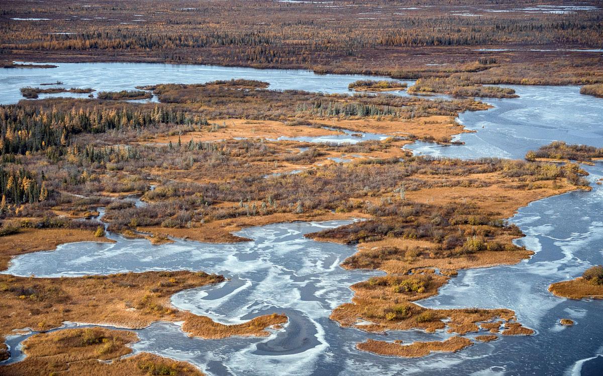 forets de conifères et lacs à Churchill