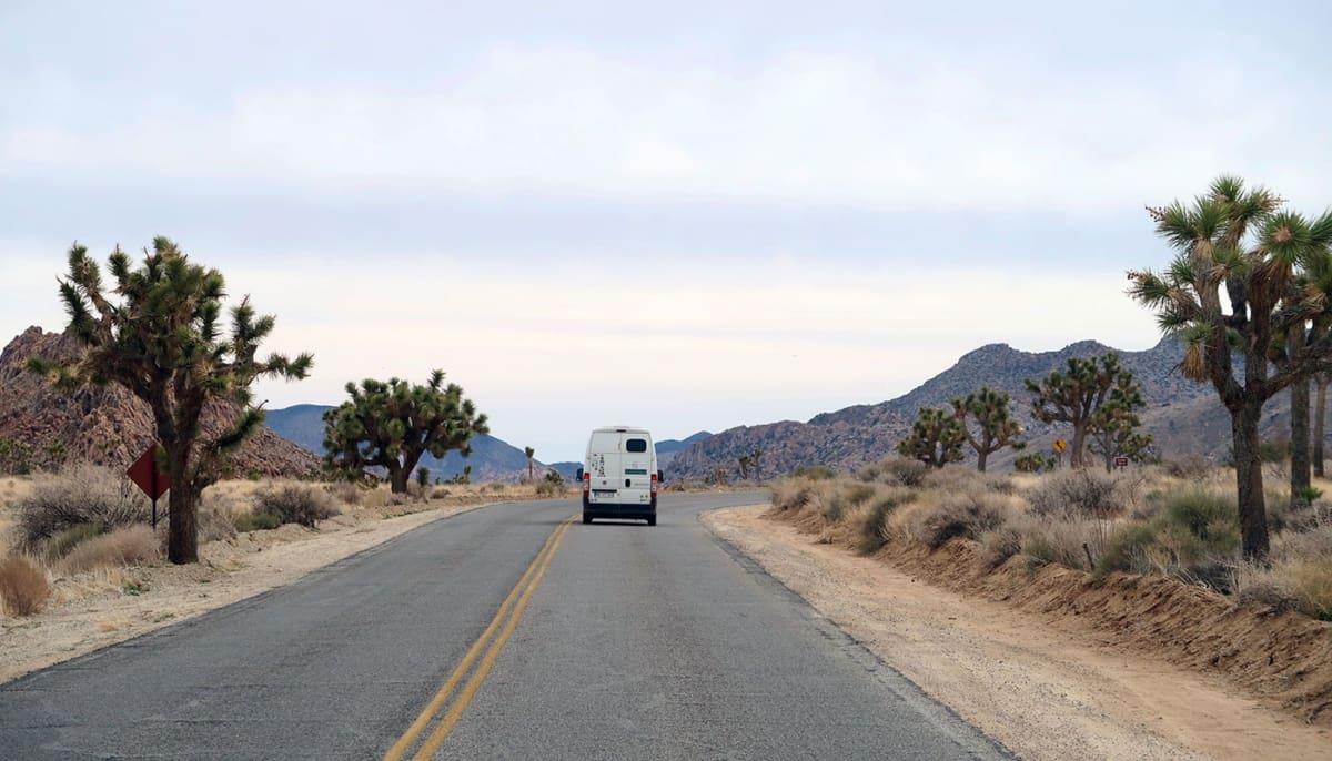 Joshua Tree National Park California with camper