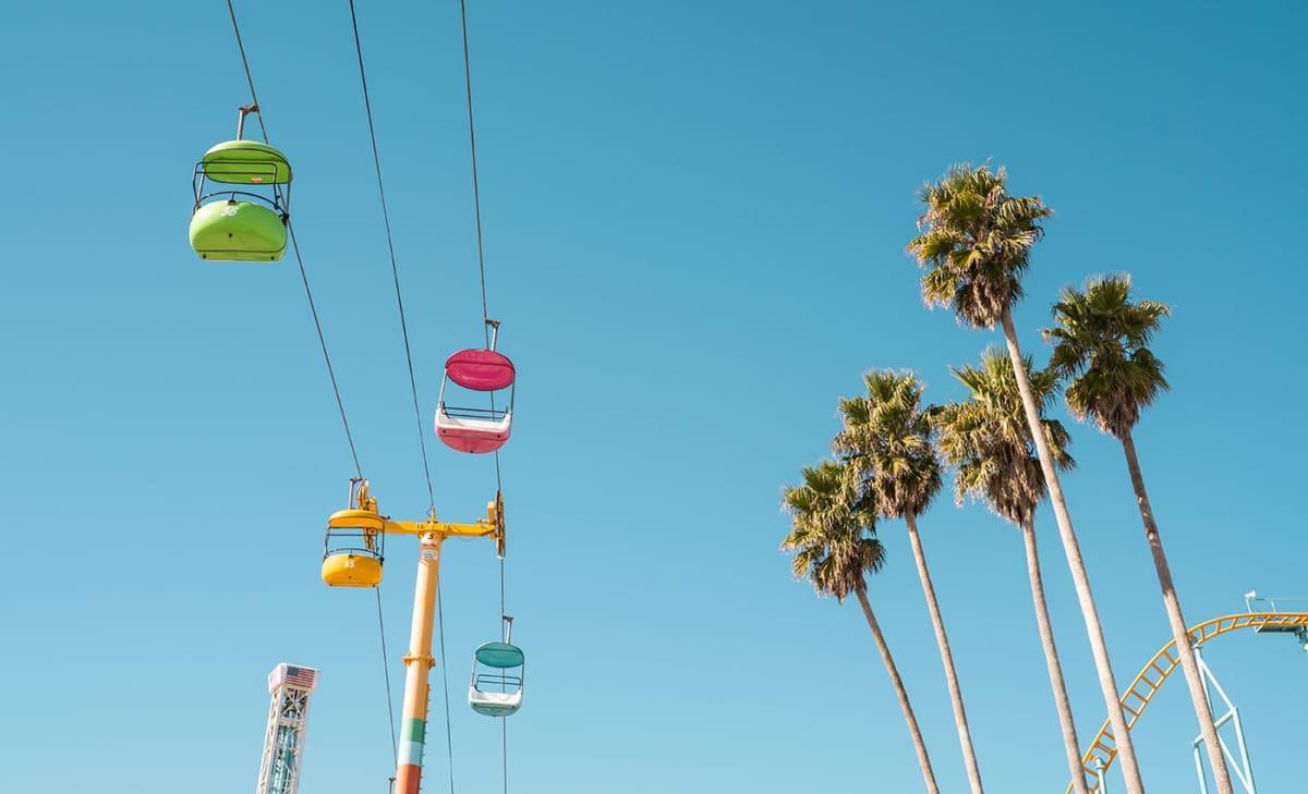 Téléphérique au Boardwalk de Santa Cruz, Californie