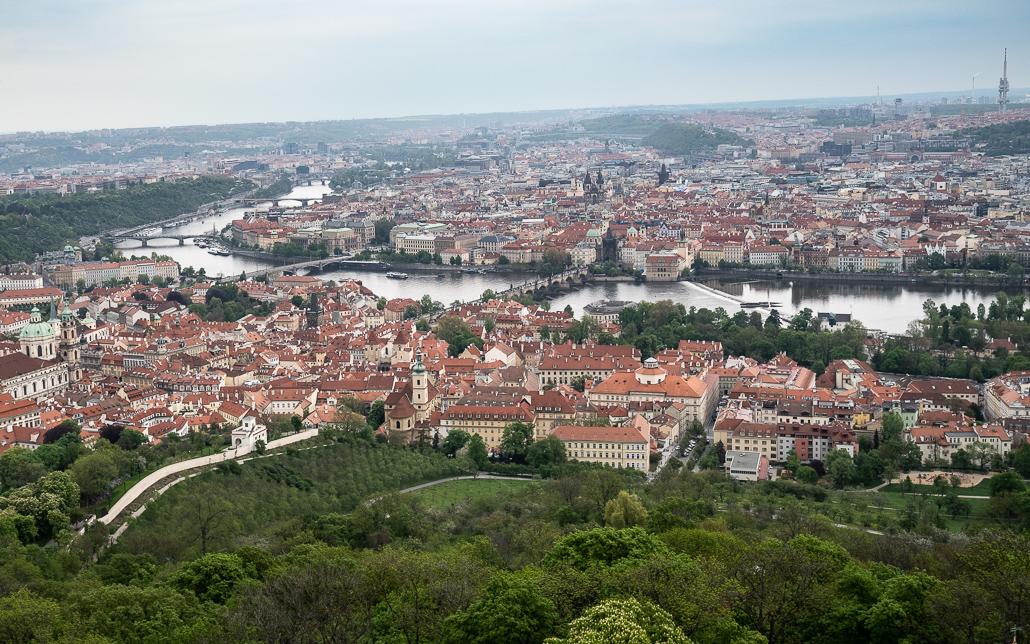 View from Petrin Tower Prague Castle