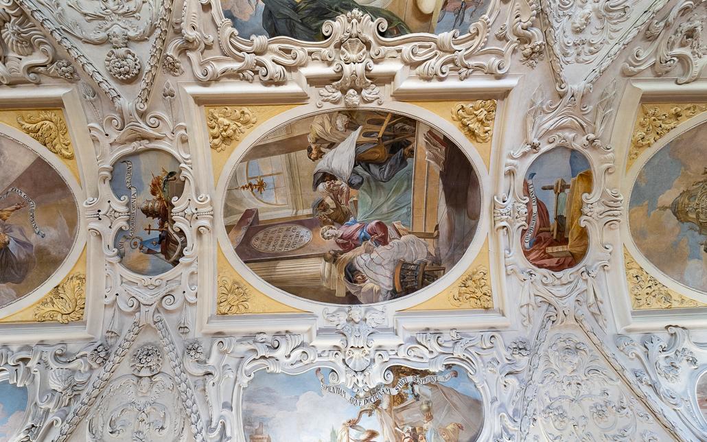 Prague attraction Strahov Monastery ceiling