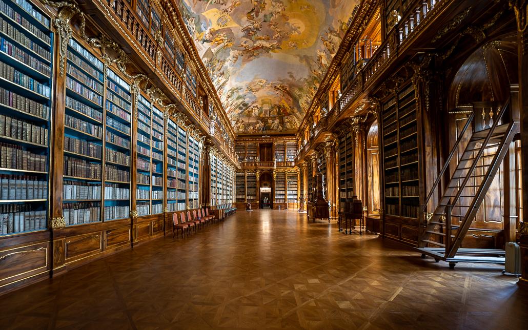 Books in the reading room Strahov Monastery Prague