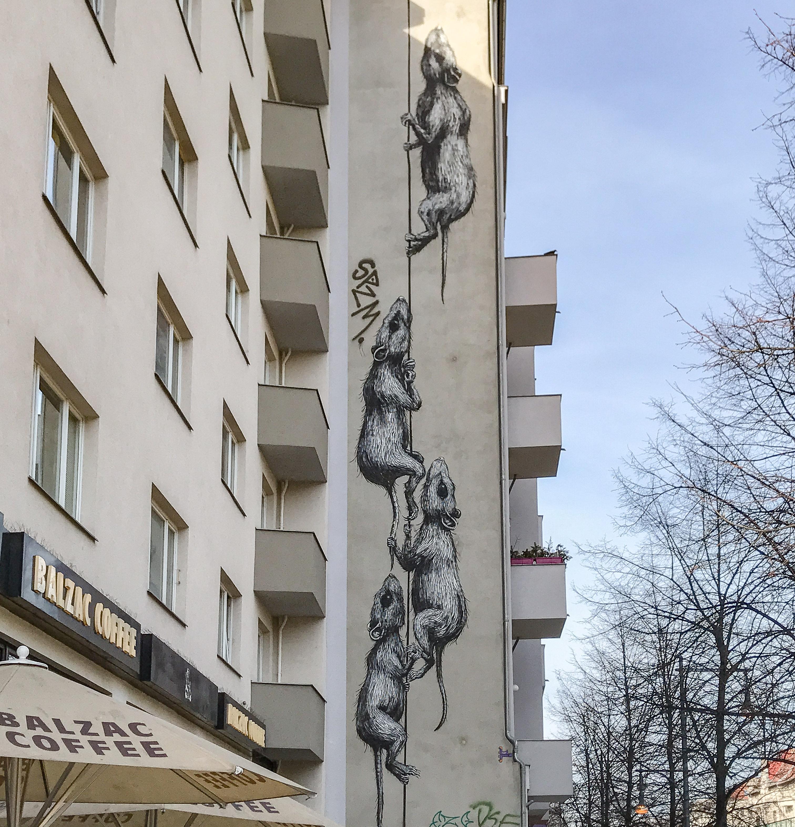 ROA Ratten Mural Schönhauser Allee Berlijn